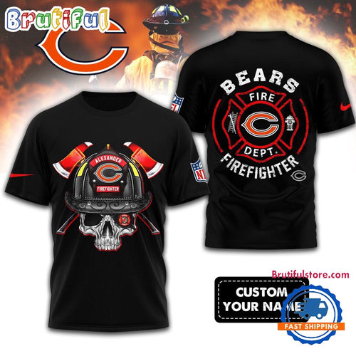 NFL Chicago Bears Football Team Fire Fighter Unisex 3D Shirt