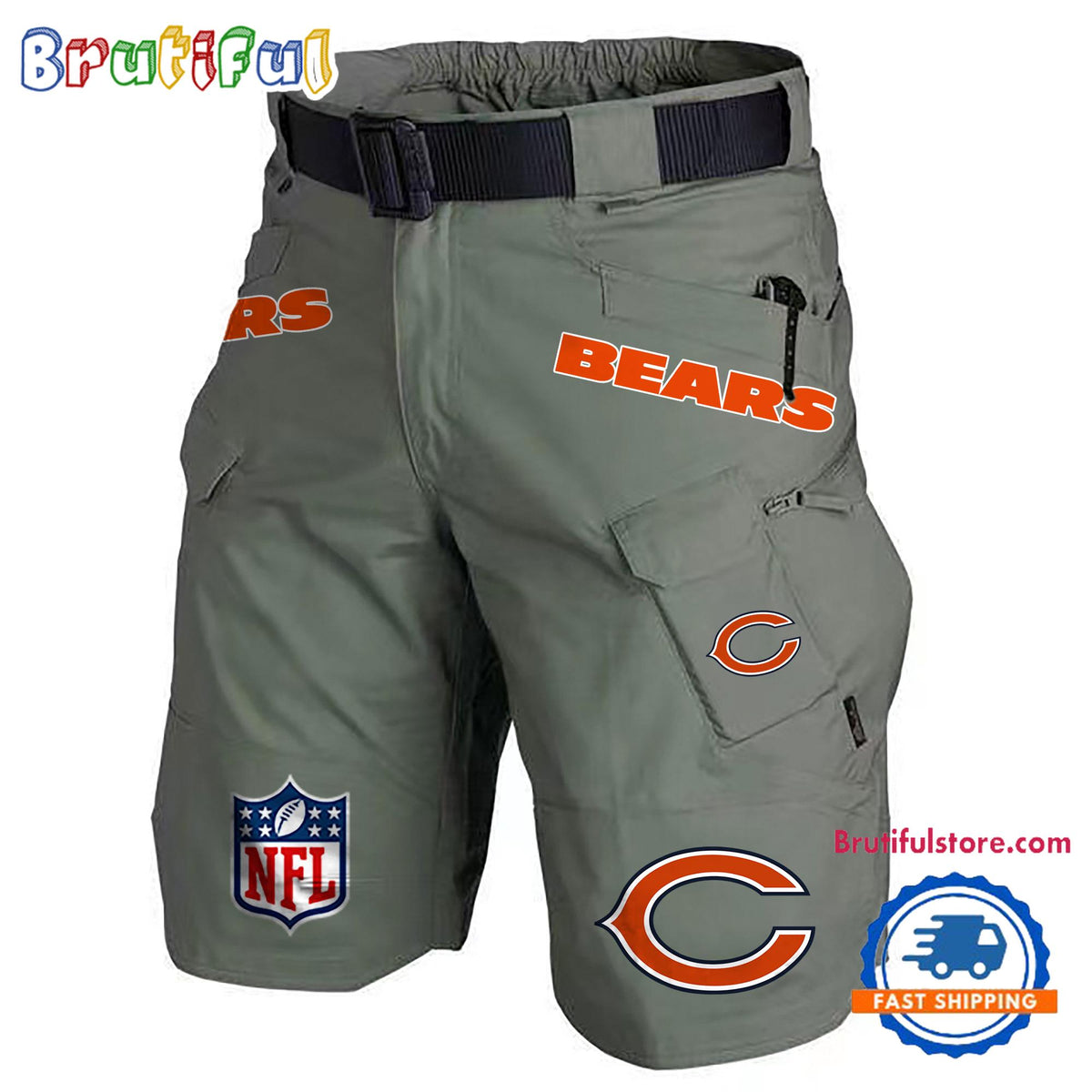 NFL Chicago Bears Football Team Military Tactical Shorts