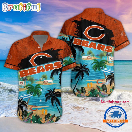 NFL Chicago Bears Palm Tree Summer Beach Aloha Hawaiian Shirt