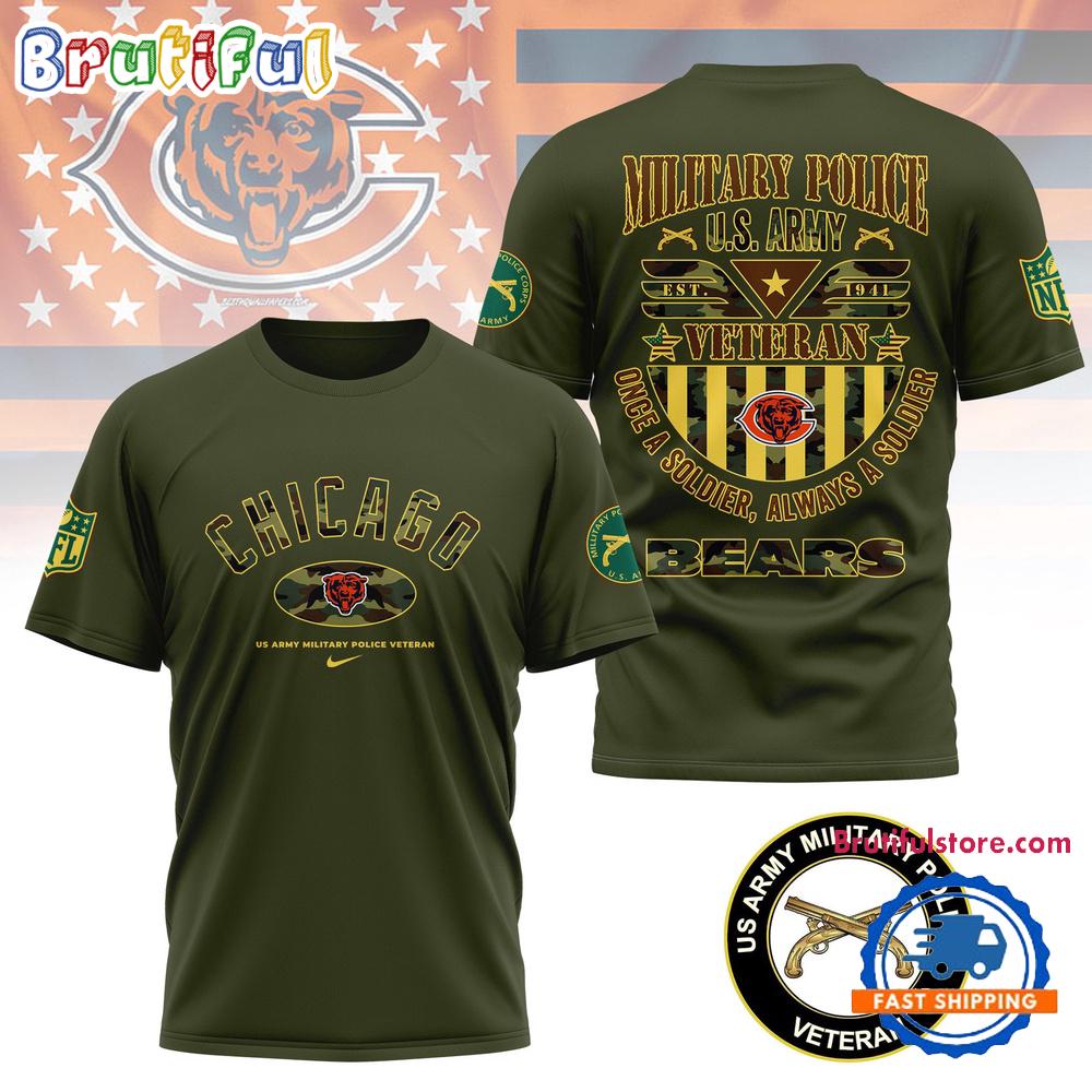 NFL Chicago Bears US Army Military Police Veteran All Over Print Shirt