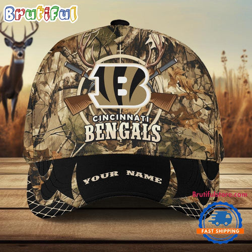 NFL Cincinnati Bengals Camo Hunting Cap, Football Team Camo Hunting Hats
