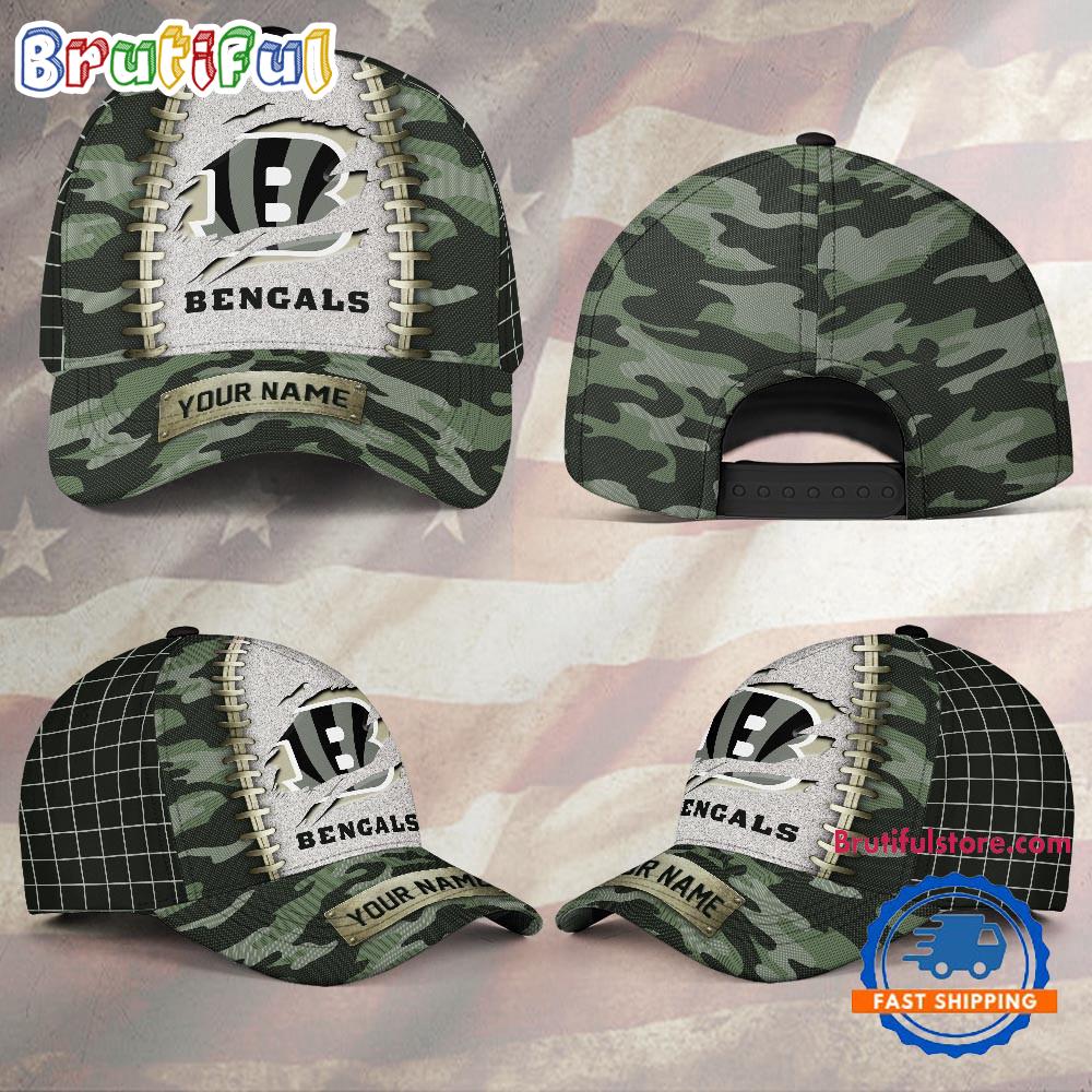 NFL Cincinnati Bengals Camo Hunting Custom Name Classic Cap