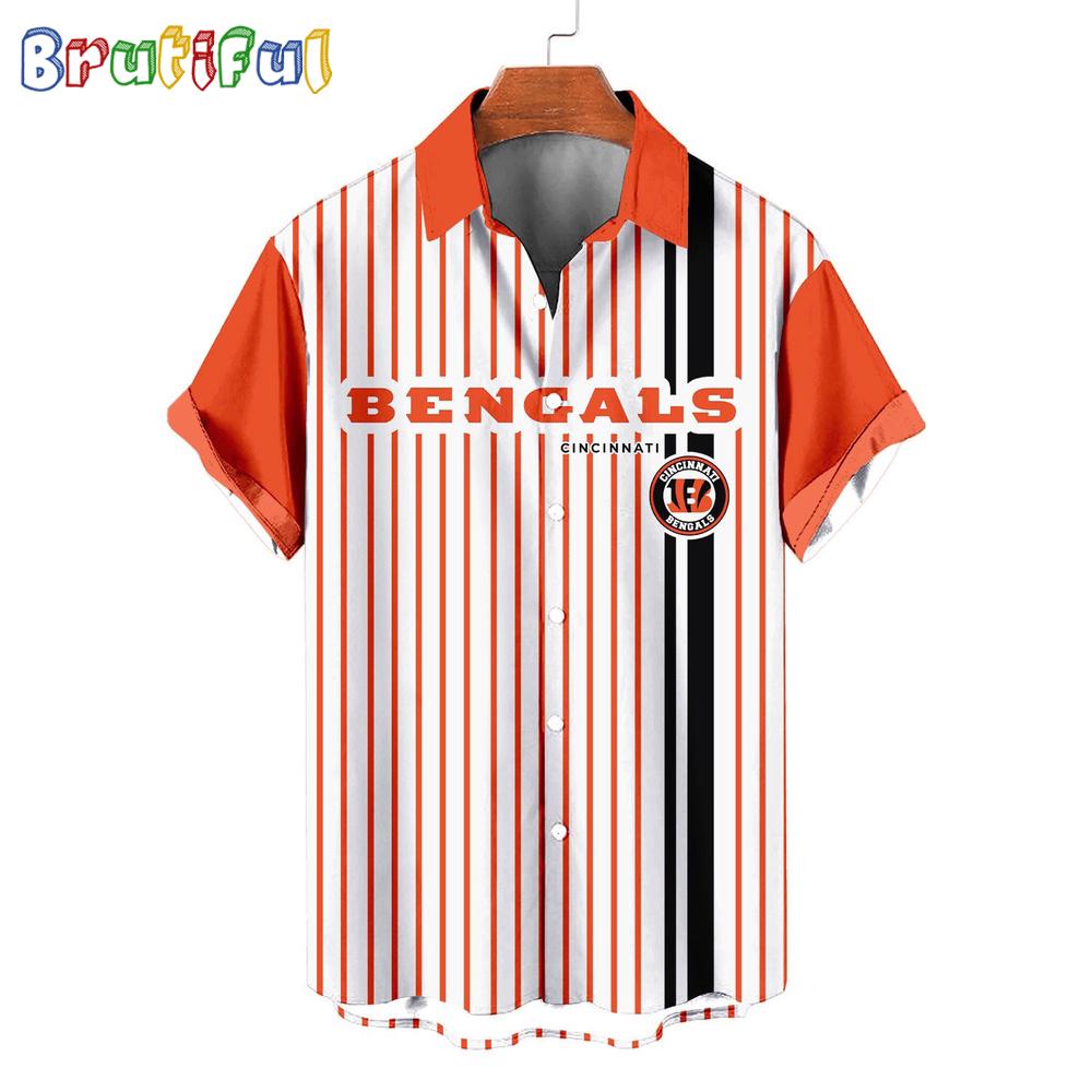 NFL Cincinnati Bengals Classic Retro Mascot Line Summer Beach Hawaiian Shirt