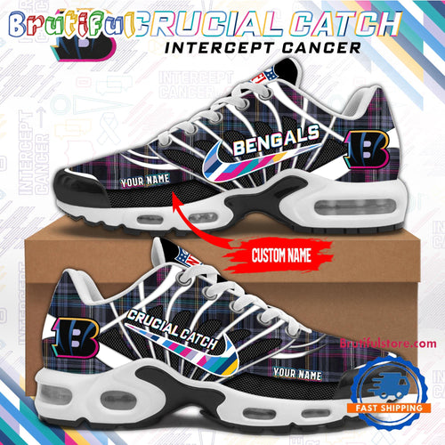 NFL Cincinnati Bengals Crucial Catch Intercept Cancer Air Max Plus Shoes Sneaker