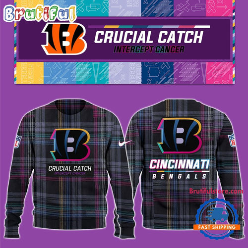 NFL Cincinnati Bengals Football Crucial Catch Intercept Cancer Design New Unisex Sweatshirt, Hoodie, TShirt
