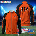 NFL Cincinnati Bengals Football Team Custom Name Standing Neck Zipper Jacket