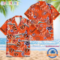 NFL Cincinnati Bengals Football Team Flower Summer Design Hawaiian Button Shirt