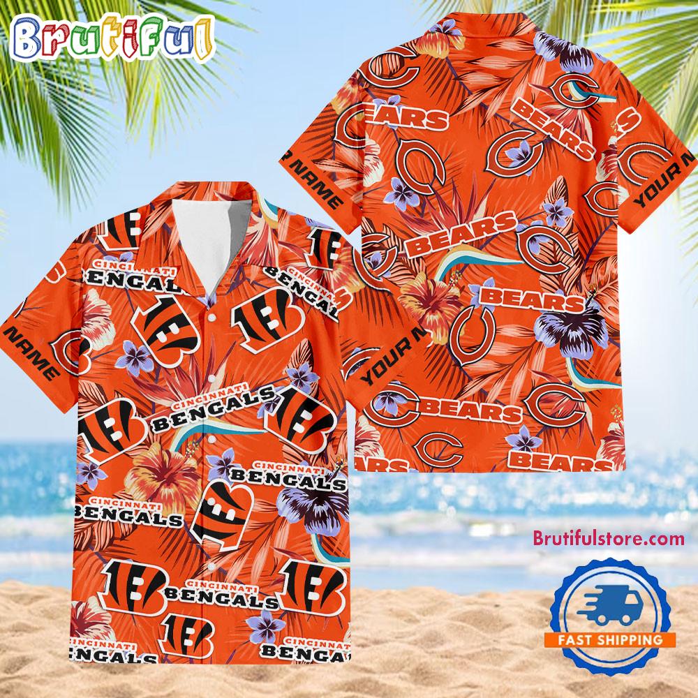 NFL Cincinnati Bengals Football Team Flower Summer Design Hawaiian Button Shirt
