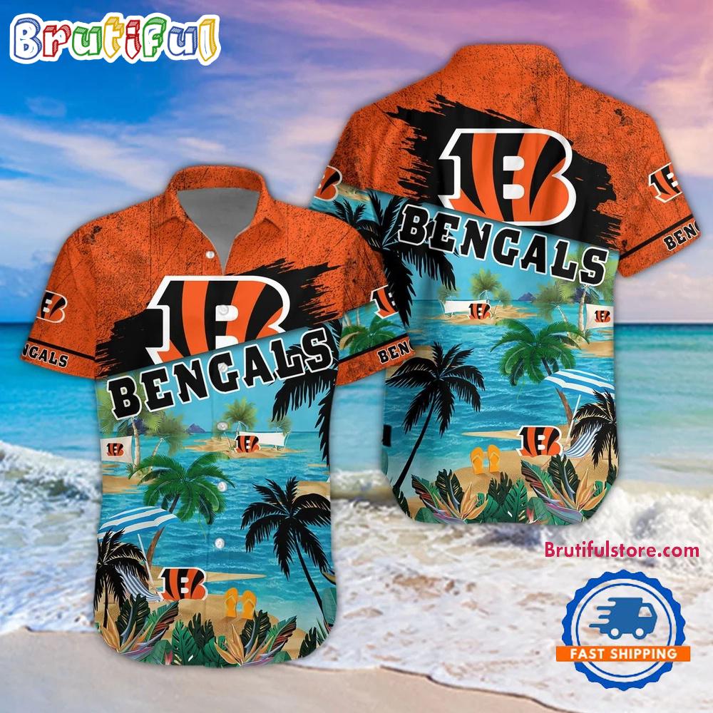 NFL Cincinnati Bengals Palm Tree Summer Beach Aloha Hawaiian Shirt