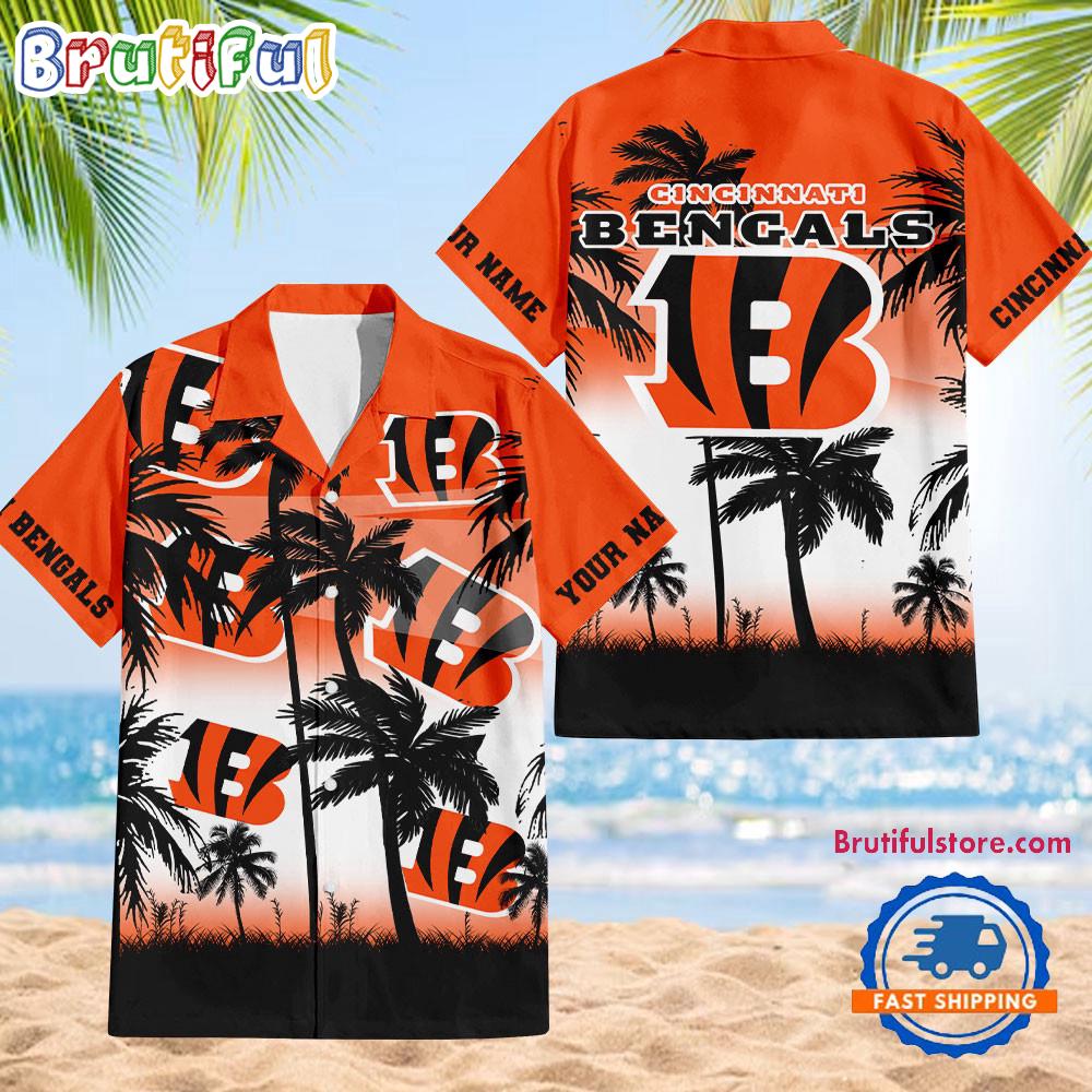 NFL Cincinnati Bengals Palm Tree Summer Design Aloha Hawaiian Shirt
