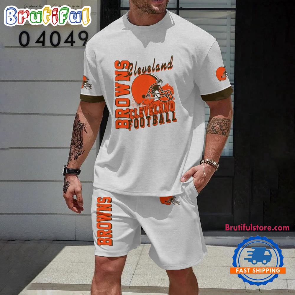 NFL Cleveland Browns 3D Printed T Shirt And Shorts Set