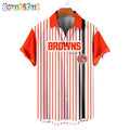 NFL Cleveland Browns Classic Retro Mascot Line Summer Beach Hawaiian Shirt