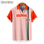 NFL Cleveland Browns Classic Retro Mascot Line Summer Beach Hawaiian Shirt
