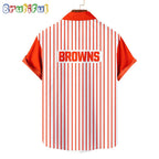 NFL Cleveland Browns Classic Retro Mascot Line Summer Beach Hawaiian Shirt
