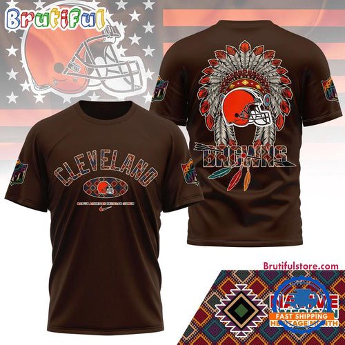 NFL Cleveland Browns Football Native American Heritage Month Unisex 3D Shirt
