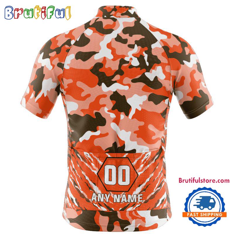 NFL Cleveland Browns Football Team Colorful Camo Cycling Jersey