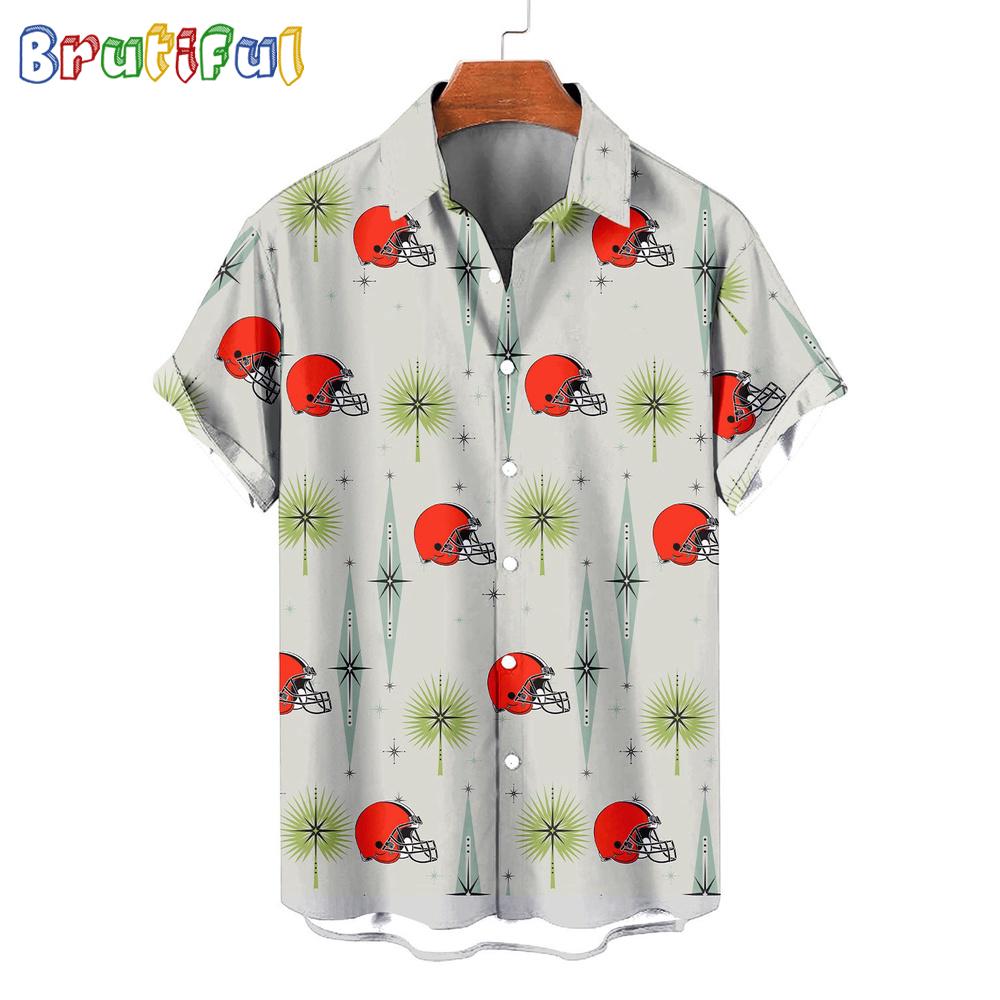 NFL Cleveland Browns Football Team Logo Funny Aloha Hawaiian Shirt