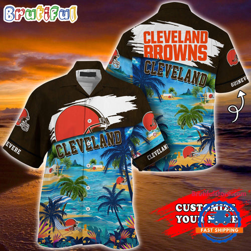 NFL Cleveland Browns Palm Tree Hot Summer Hawaiian Shirt Gifts Sport Fans