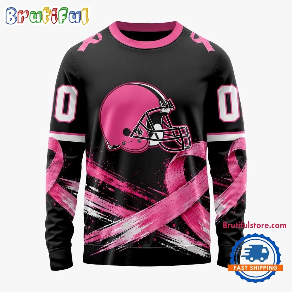 NFL Cleveland Browns Personalized Pink Fights Breast Cancer 2026 Design Hoodie, TShirt, Sweatshirt