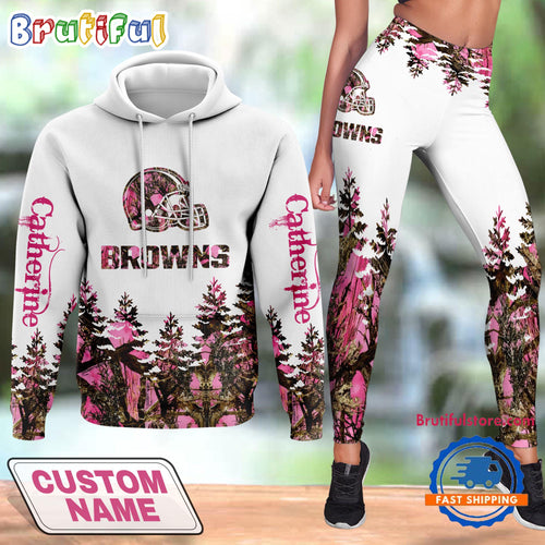 NFL Cleveland Browns Special Football Hunting Hoodie And Leggings, Football Limited Hoodie Legging Set