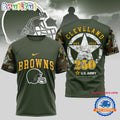 NFL Cleveland Browns US Army 250th Birthday Celebration 3D Shirt