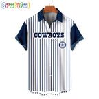 NFL Dallas Cowboys Classic Retro Mascot Line Summer Beach Hawaiian Shirt