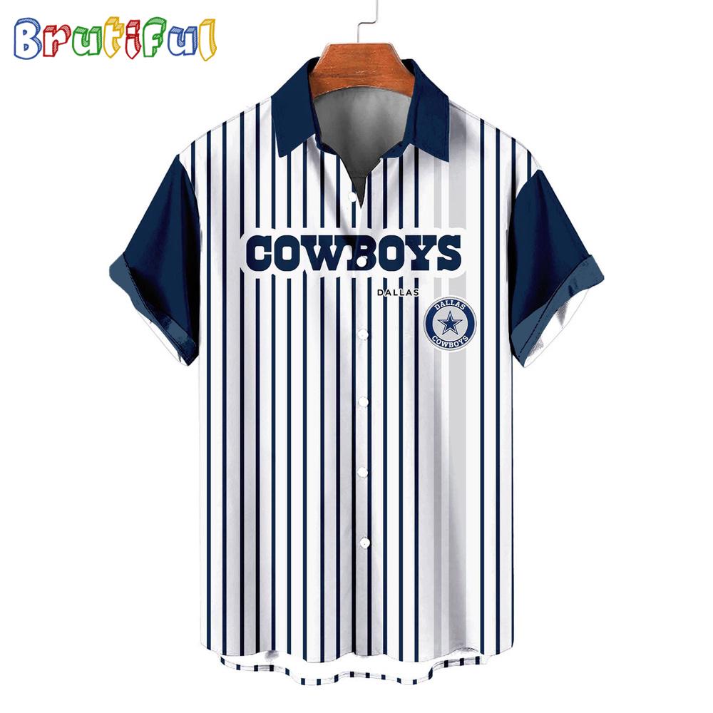 NFL Dallas Cowboys Classic Retro Mascot Line Summer Beach Hawaiian Shirt
