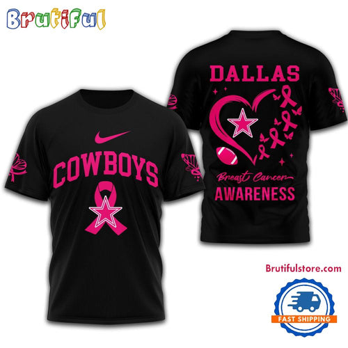 NFL Dallas Cowboys Football 2025 New Design Breast Cancer Awareness 3D Shirt