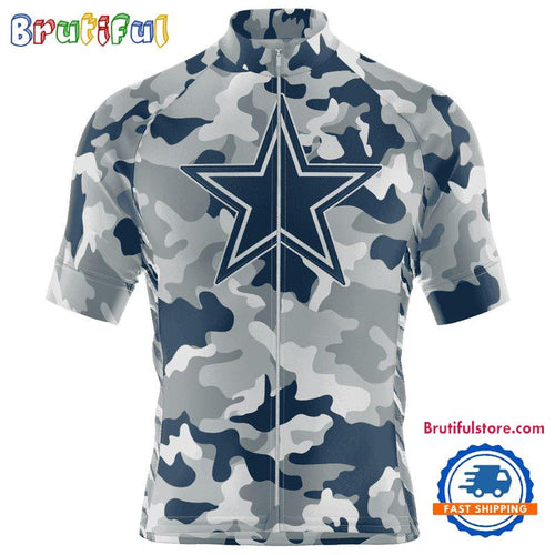 NFL Dallas Cowboys Football Team Colorful Camo Cycling Jersey, Custom Football Jersey Shirt