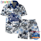 NFL Dallas Cowboys Football Team Logo Pattern Flamingo Hibiscus Summer Hawaiian Shirt And Beach Short
