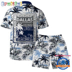 NFL Dallas Cowboys Football Team Logo Pattern Flamingo Hibiscus Summer Hawaiian Shirt And Beach Short