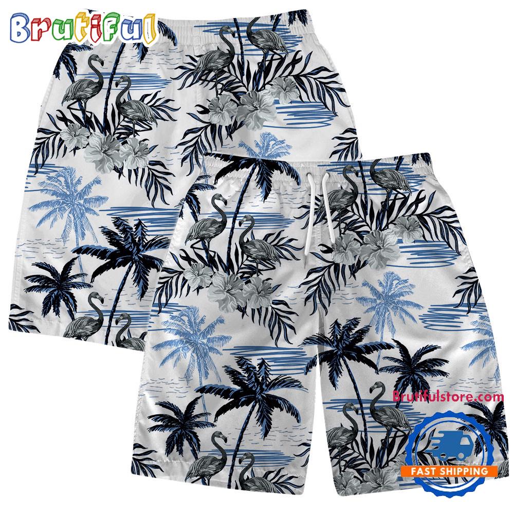 NFL Dallas Cowboys Football Team Logo Pattern Flamingo Hibiscus Summer Hawaiian Shirt And Beach Short