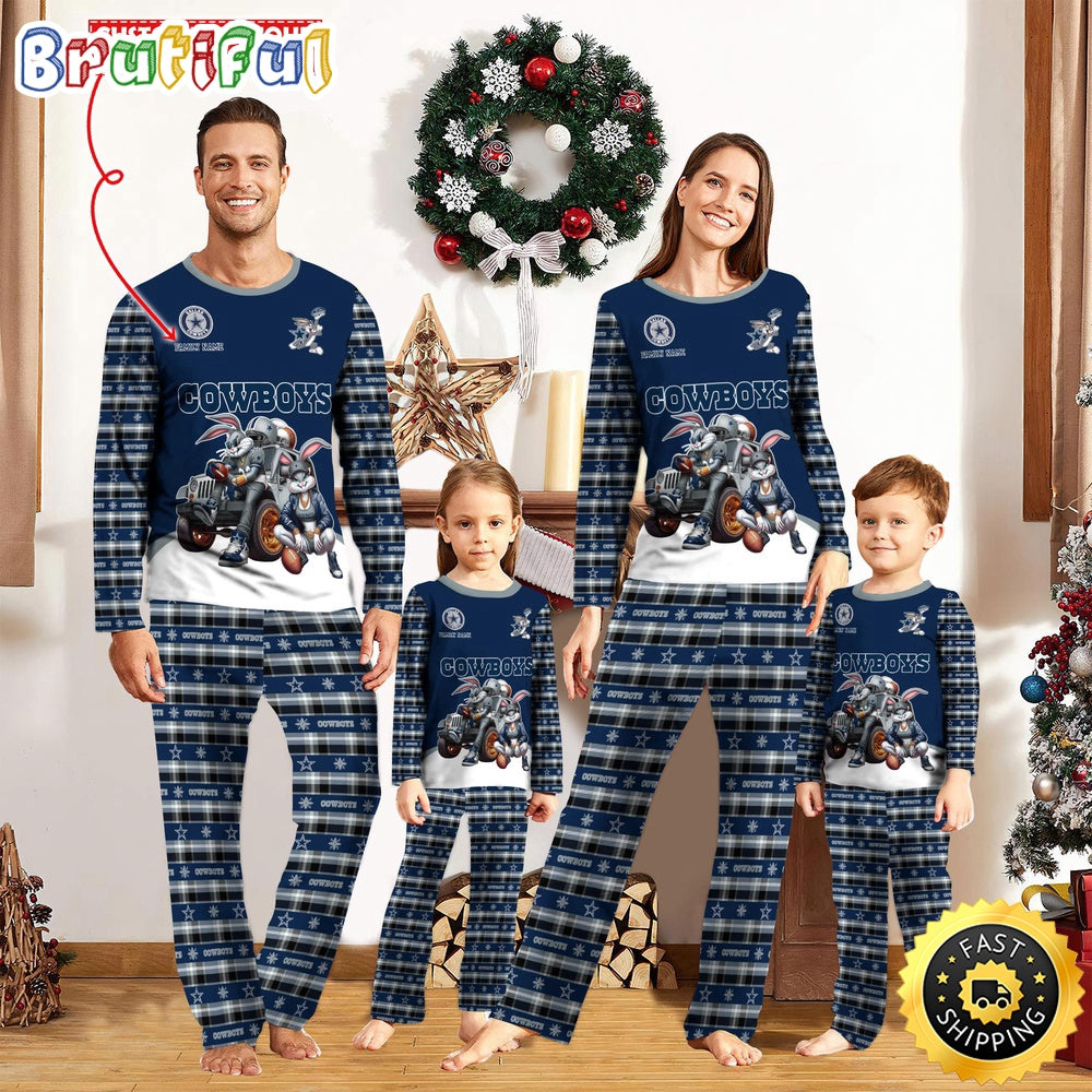 NFL Dallas Cowboys Pajamas Bunny Sports For Family Custom Name Pajamas