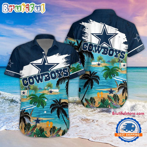 NFL Dallas Cowboys Palm Tree Summer Beach Aloha Hawaiian Shirt