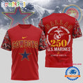 NFL Dallas Cowboys US Marines 250 Years Semper Fidelis 3D Shirt