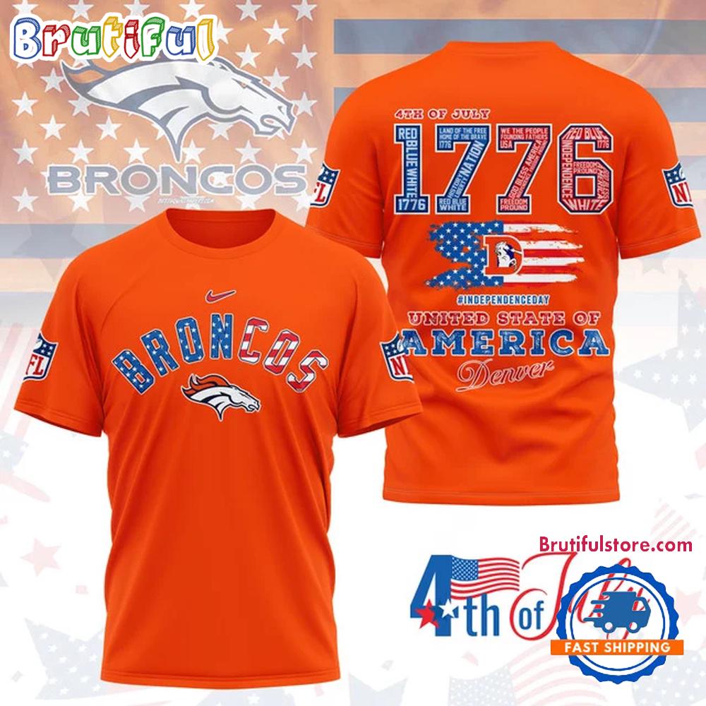 NFL Denver Broncos 4th of July Happy Independence Day 1776 3D Shirt