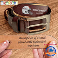 NFL Denver Broncos Football Team Logo Helmets Custom Men’s Leather Belt