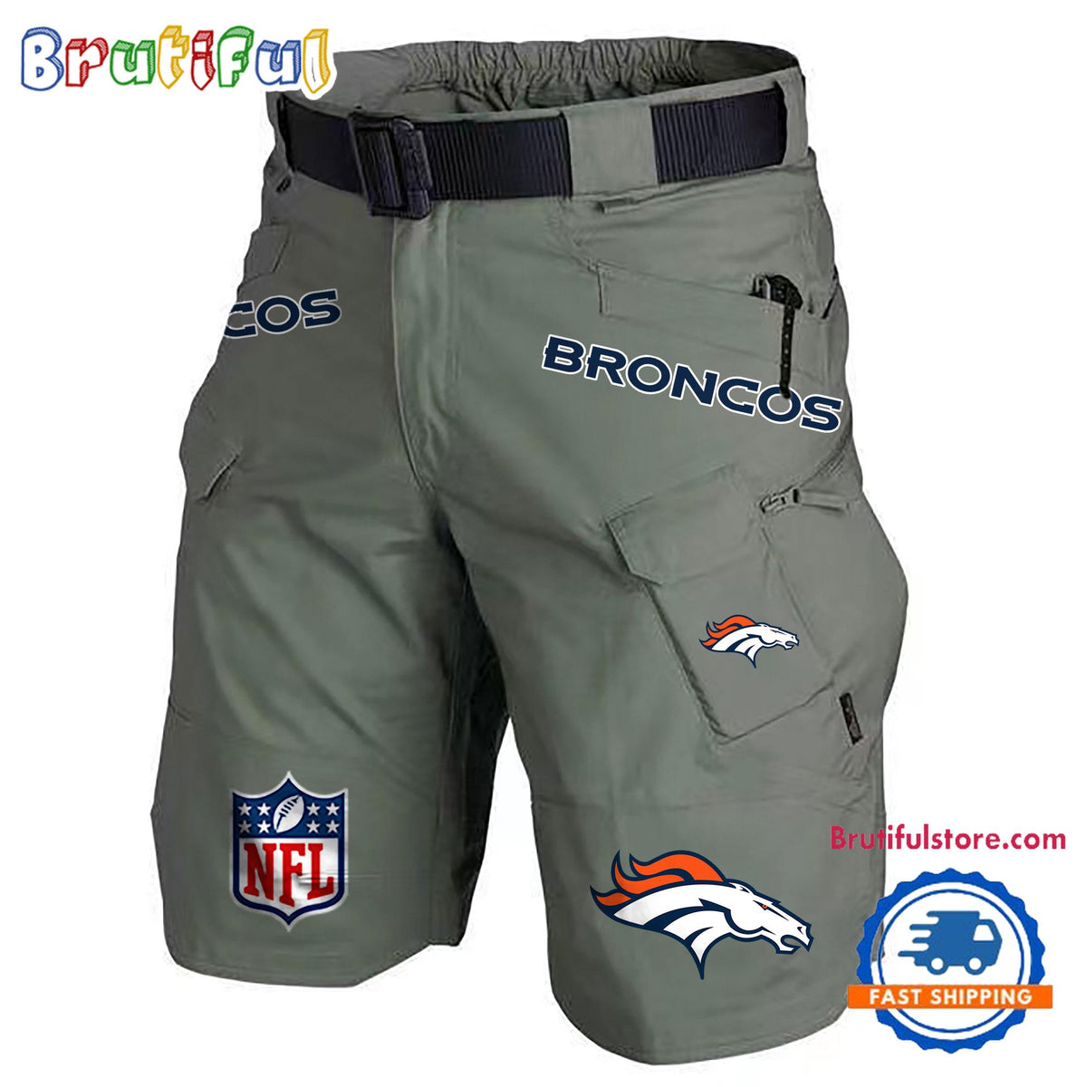 NFL Denver Broncos Football Team Military Tactical Shorts