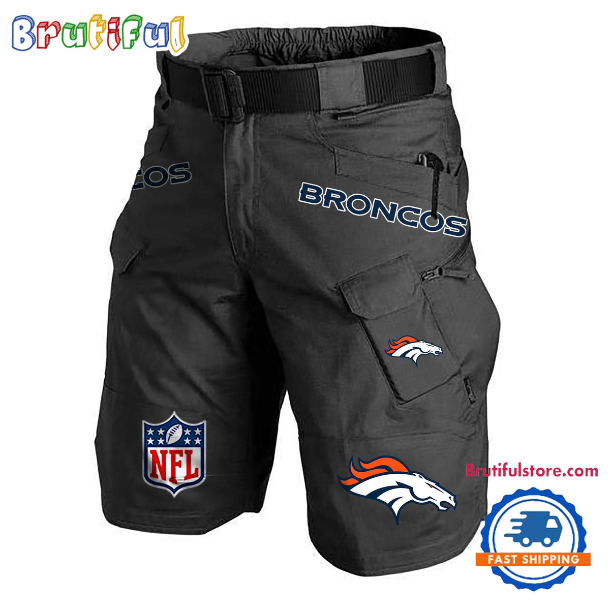 NFL Denver Broncos Football Team Military Tactical Shorts