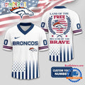 NFL Denver Broncos Land Of The Free Because of The Brave Football Jersey