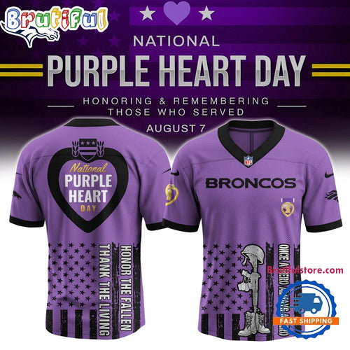 NFL Denver Broncos Purple Heart Day Limited Edition Football Jersey