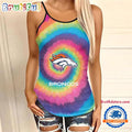 NFL Denver Broncos Rainbow Pattern Summer Women’s Criss Cross Tank Top