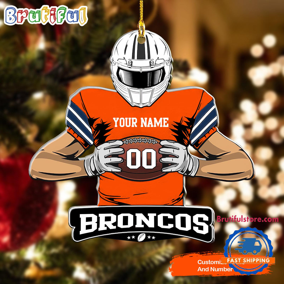 NFL Denver Broncos Special Football Game Player Christmas Ornament