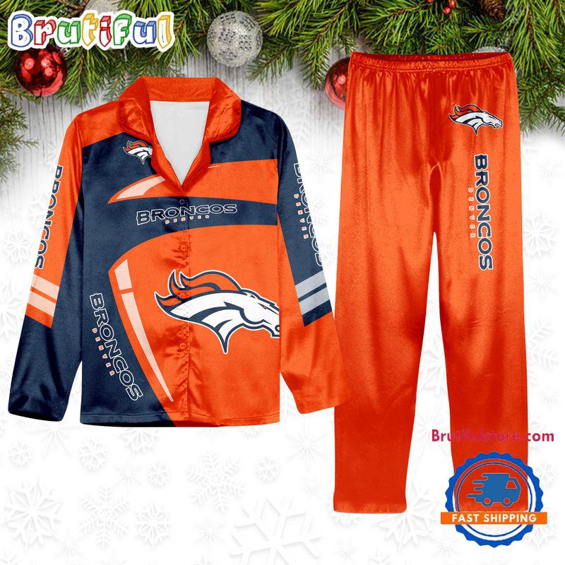 NFL Denver Broncos Special Football Team Winter Season Satin Pajamas Set
