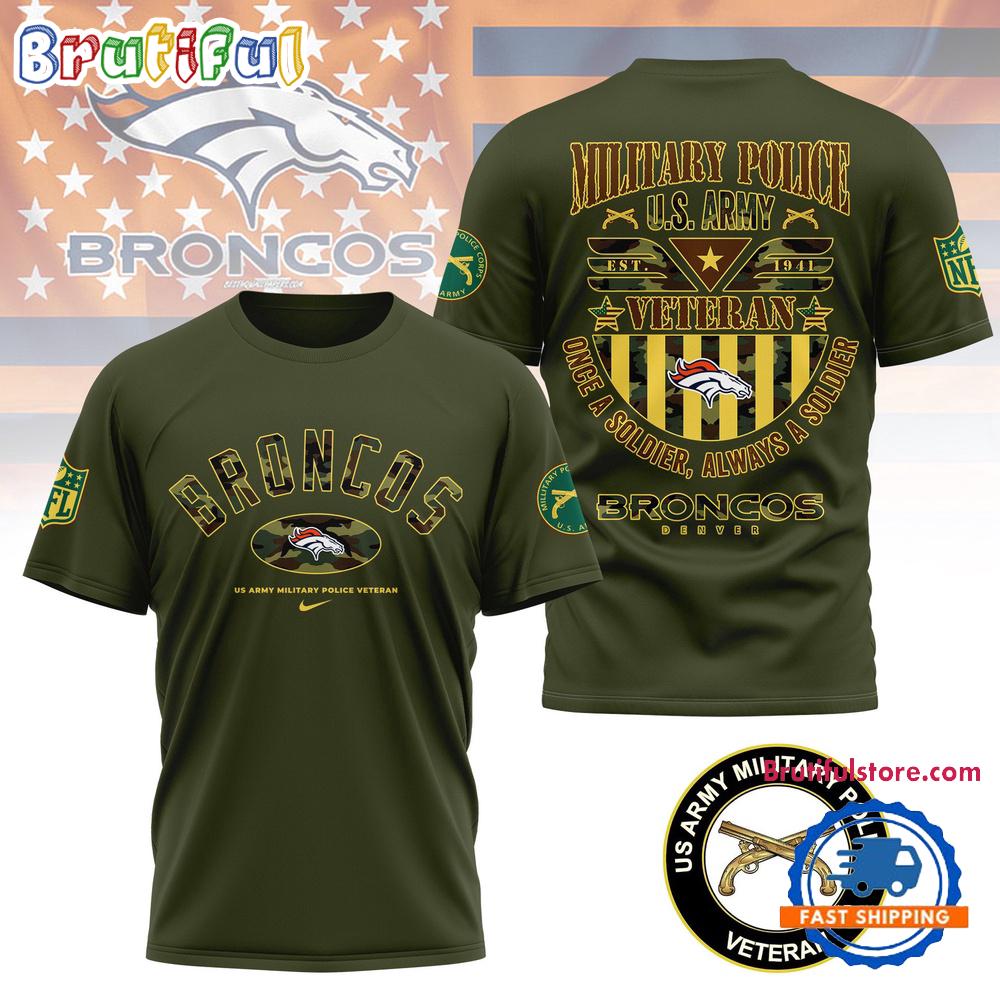 NFL Denver Broncos US Army Military Police Veteran All Over Print Shirt