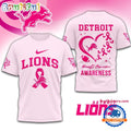NFL Detroit Lions Breast Cancer Awareness Limited Edition Unisex T Shirt