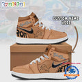 NFL Detroit Lions Brown Air Jordan 1 Hightop Shoes