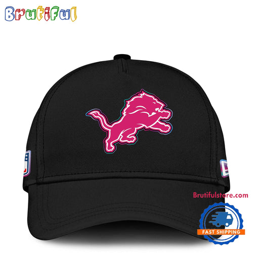 NFL Detroit Lions Crucial Catch Pink Breast Cancer Awareness New Football Cap Hats