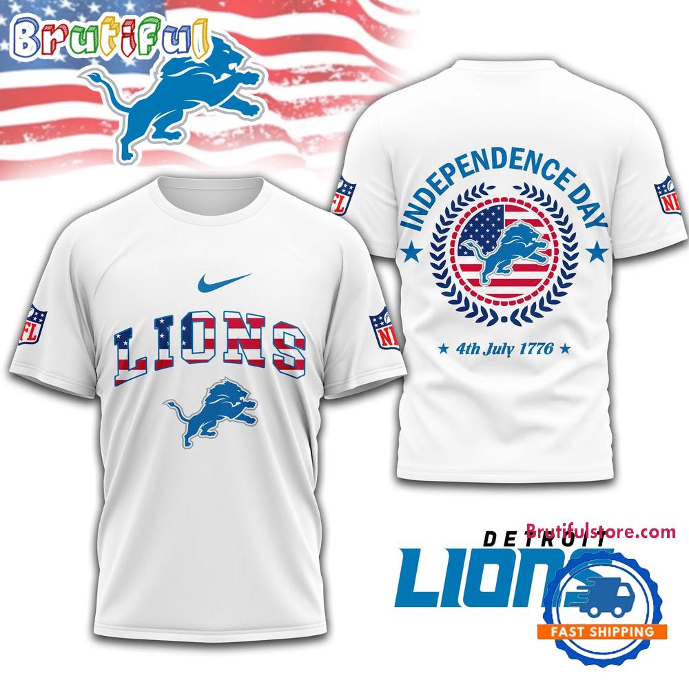 NFL Detroit Lions Football Team Independence Day New Design 3D Shirt