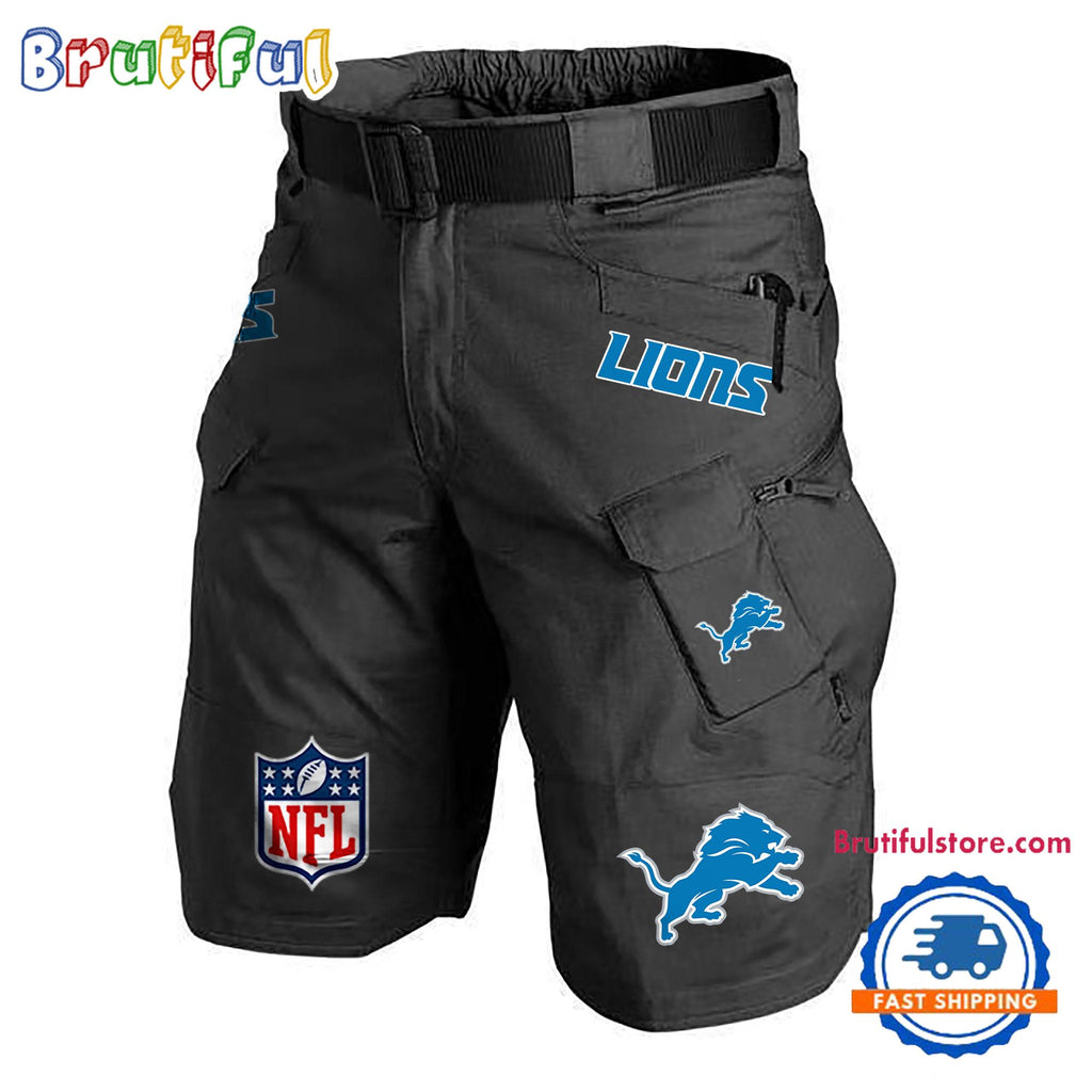 NFL Detroit Lions Football Team Military Tactical Shorts